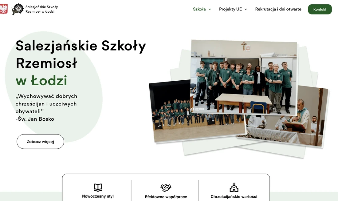 Zrzut ekranu strony Szkoły Rzemiosł