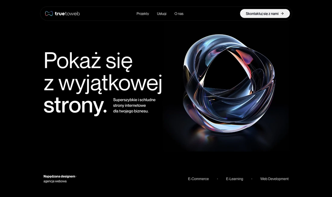 Zrzut ekranu strony TrueToWeb